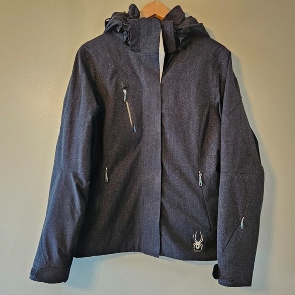Spyder Women's Fall Winter Jacket Coat Hoodie Black Size 12. - Picture 5 of 16